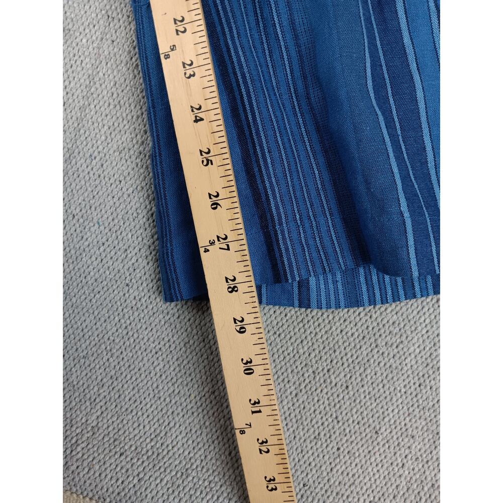 Indigo Rein Linen Blend‎ Pants Women's Large 32X28 Blue Striped Wide Leg Beach - Picture 12 of 14